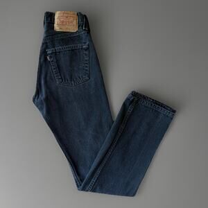 Vintage Levis 501 Jeans 24 Black 90s Made USA Western Cowboy Women's Workwear